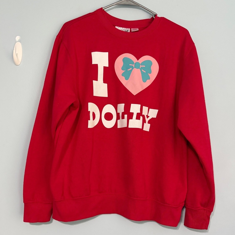Dolly Parton Medium I Heart Dolly Red Graphic Sweatshirt Country Music Pullover